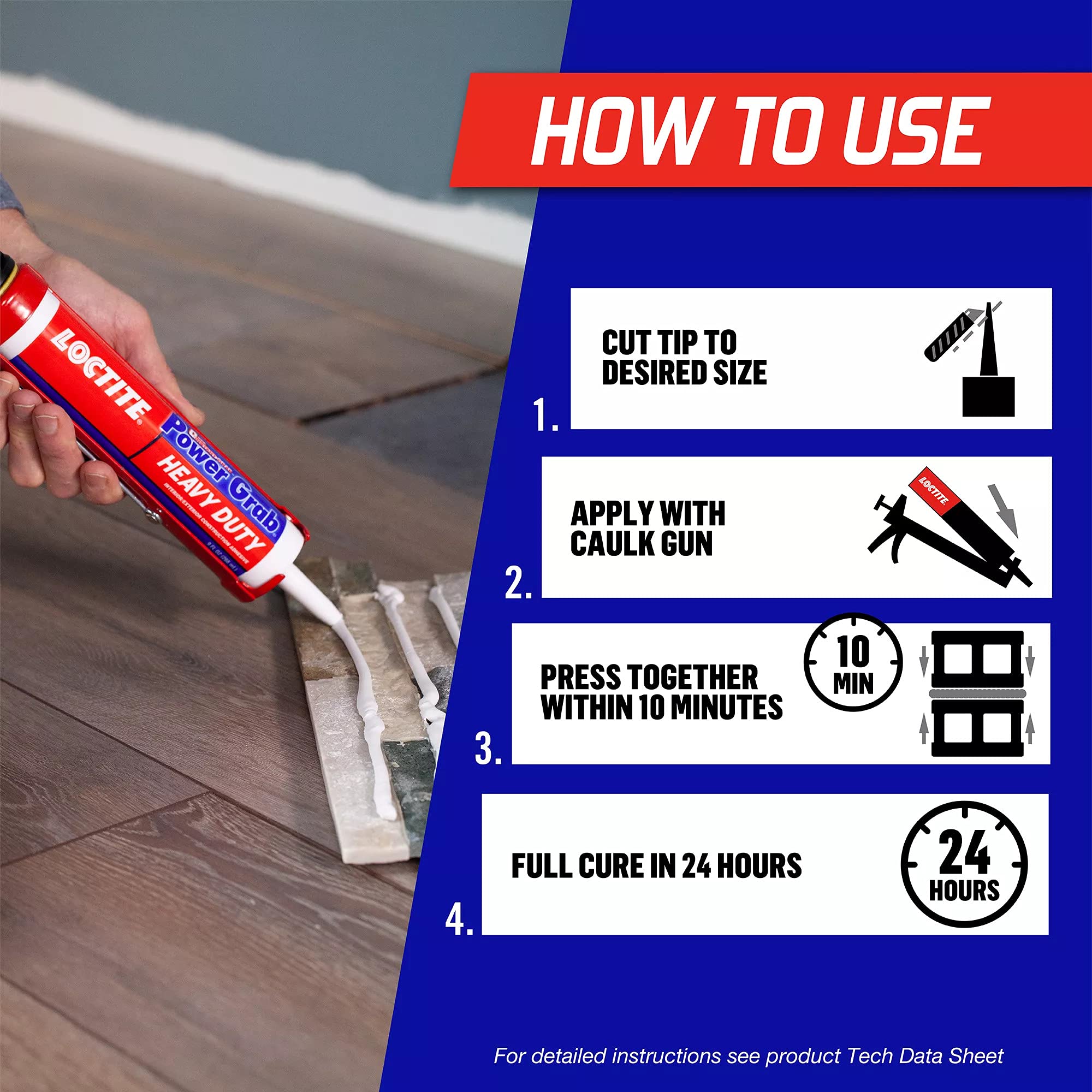 Loctite Power Grab Express applied with caulking gun for precise positioning
