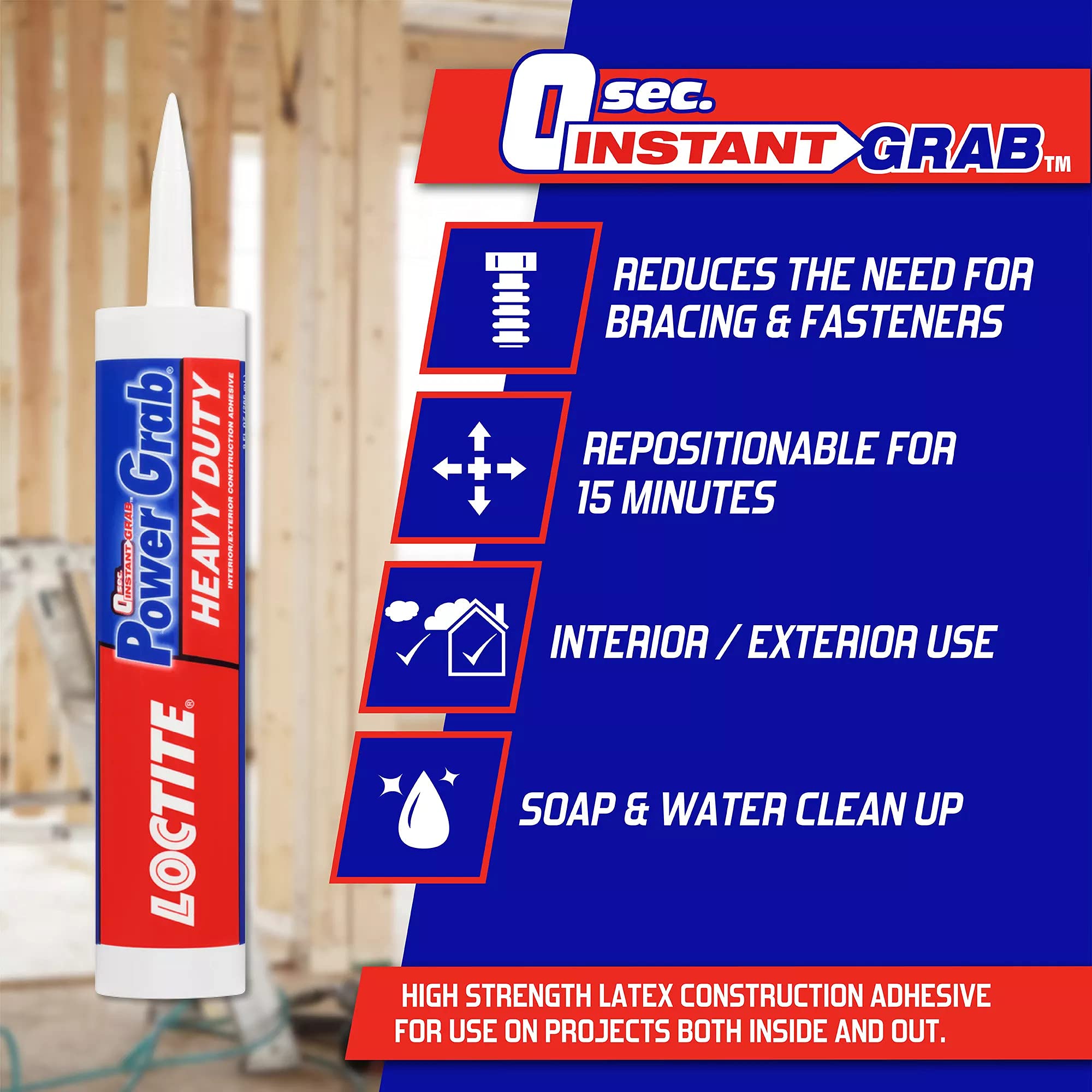 Loctite Power Grab Express bonds tile and concrete for durable projects