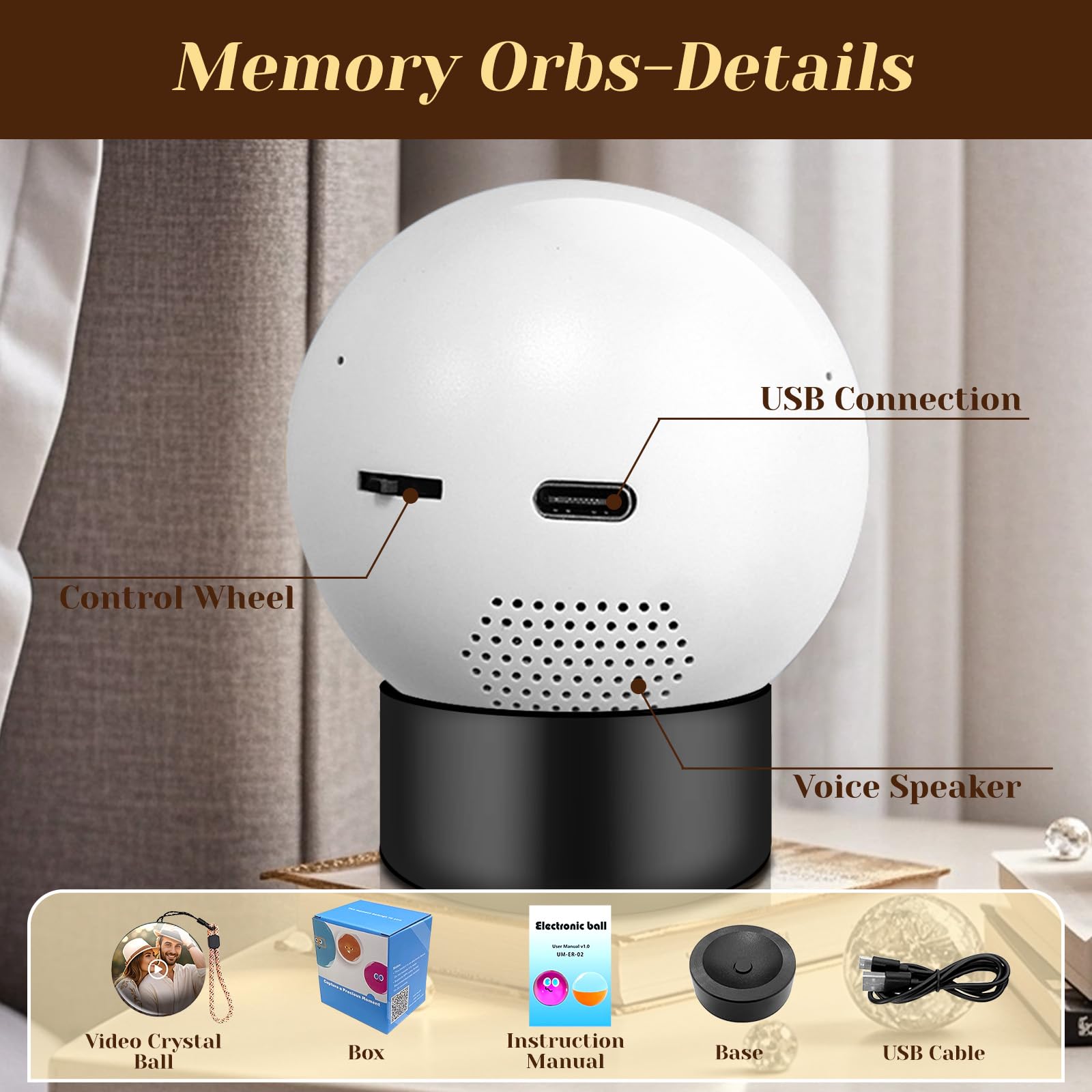 LOCZAR Memory Sphere Lamp supports loop playback for seamless memories