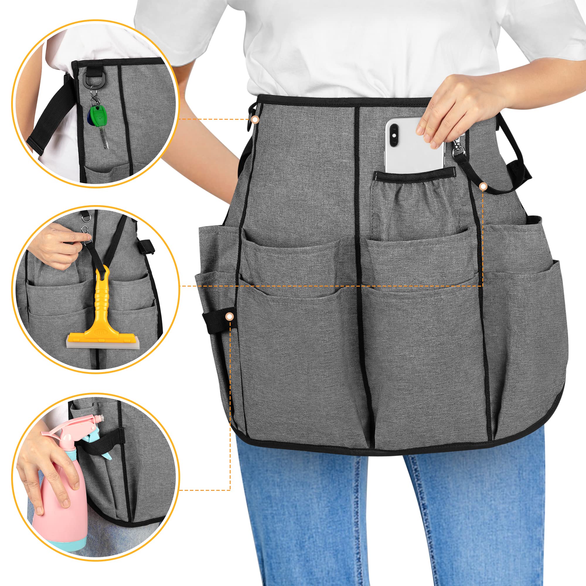 LoDrid apron features a dedicated phone pocket for hands-free communication.