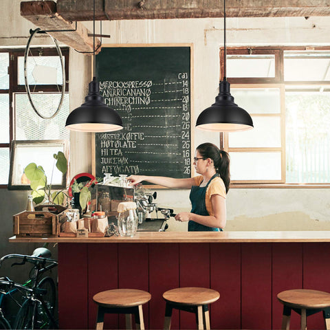 LOEHINLE kitchen island pendant light with industrial edge