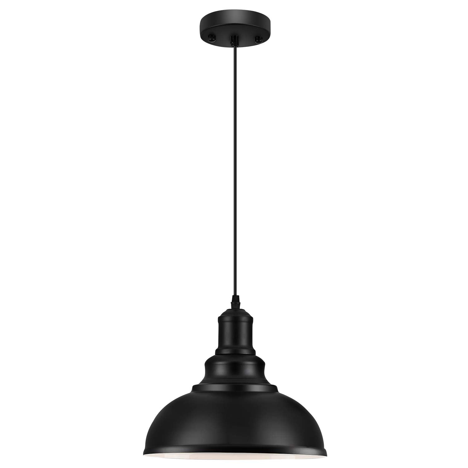 LOEHINLE pendant light with black metal shade for dining rooms and kitchens