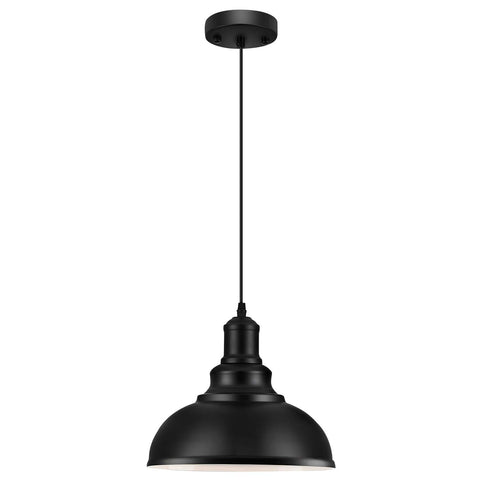 LOEHINLE pendant light with black metal shade for dining rooms and kitchens