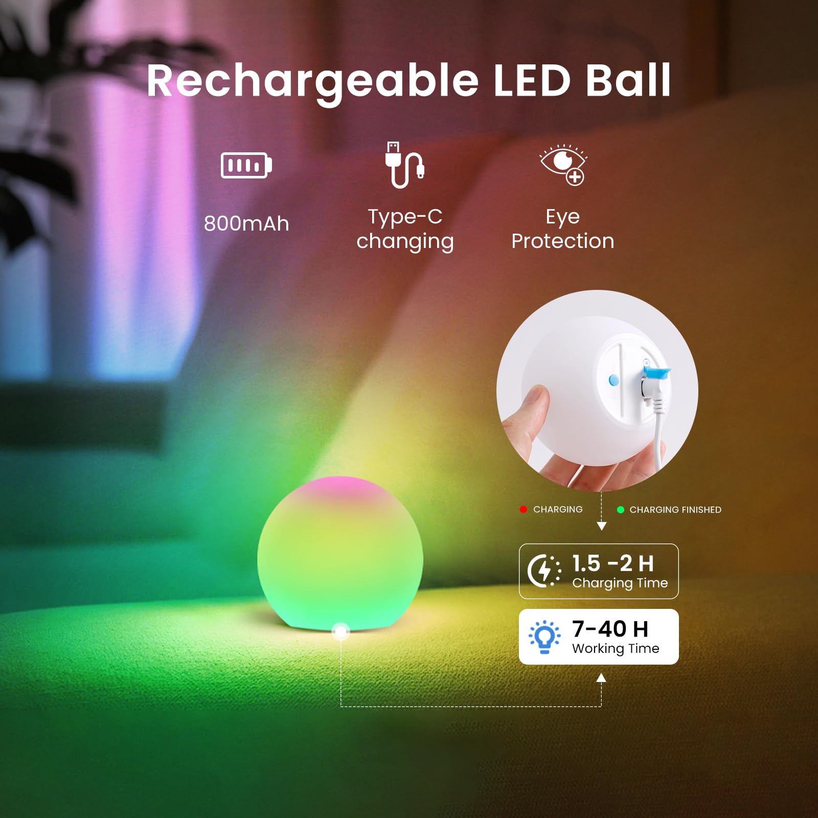 LOFTEK color-changing orb offers 16 colors and four modes