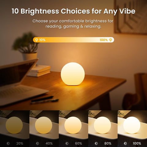 LOFTEK rechargeable sphere lamp charges quickly via USB-C