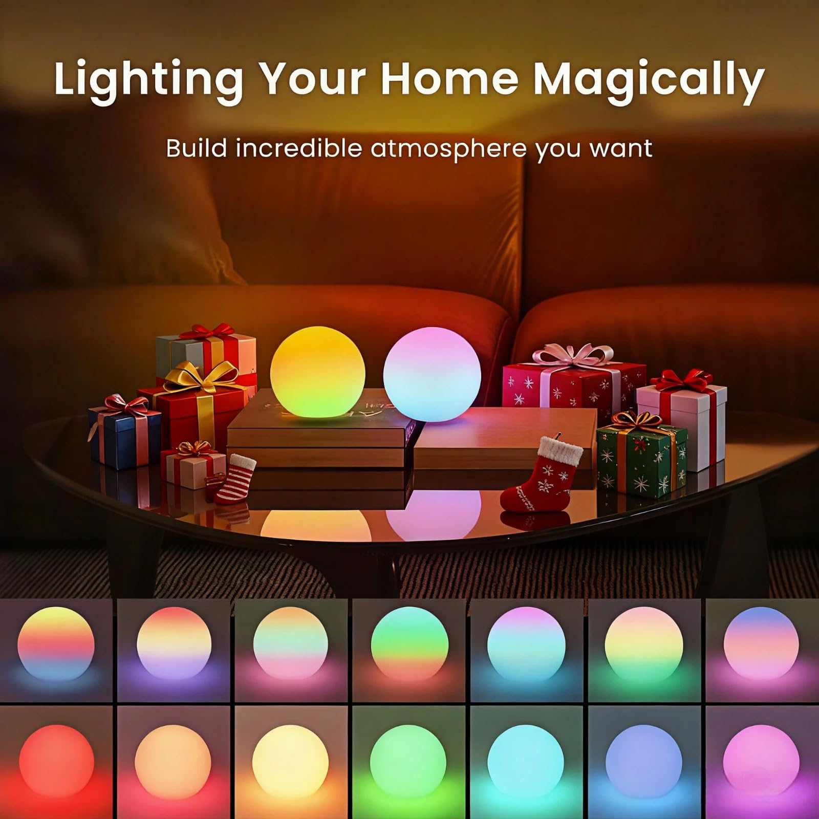 LOFTEK LED Ball Light remote control allows effortless color switching.