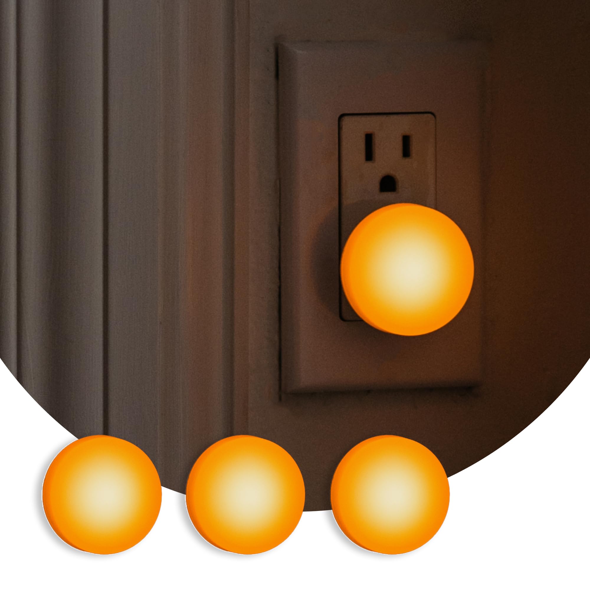 Loftie night light with dusk-to-dawn sensor illuminates a hallway for safe after-dark travel.