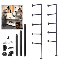 LoftPaipes 5-tier pipe shelf brackets for sturdy DIY storage
