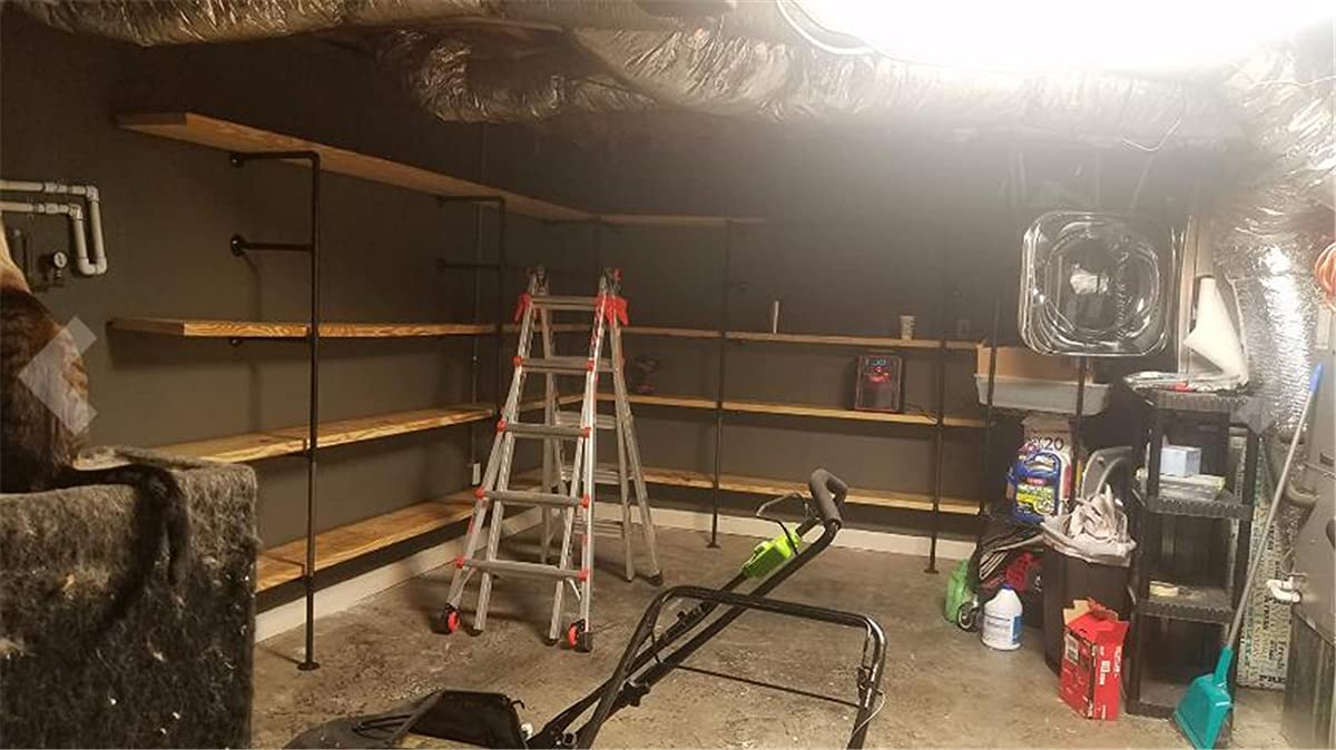 LoftPaipes wall-mount industrial shelf assembly shows easy setup