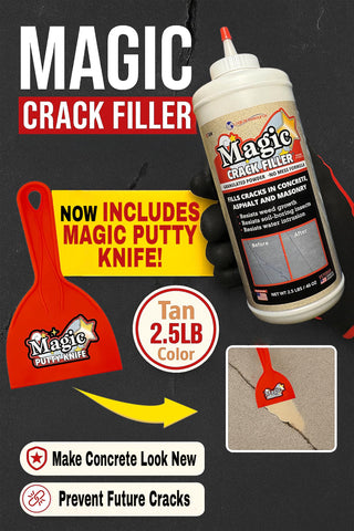 Logical Resource Magic Crack Filler spreader for even, smooth crack filling on concrete.