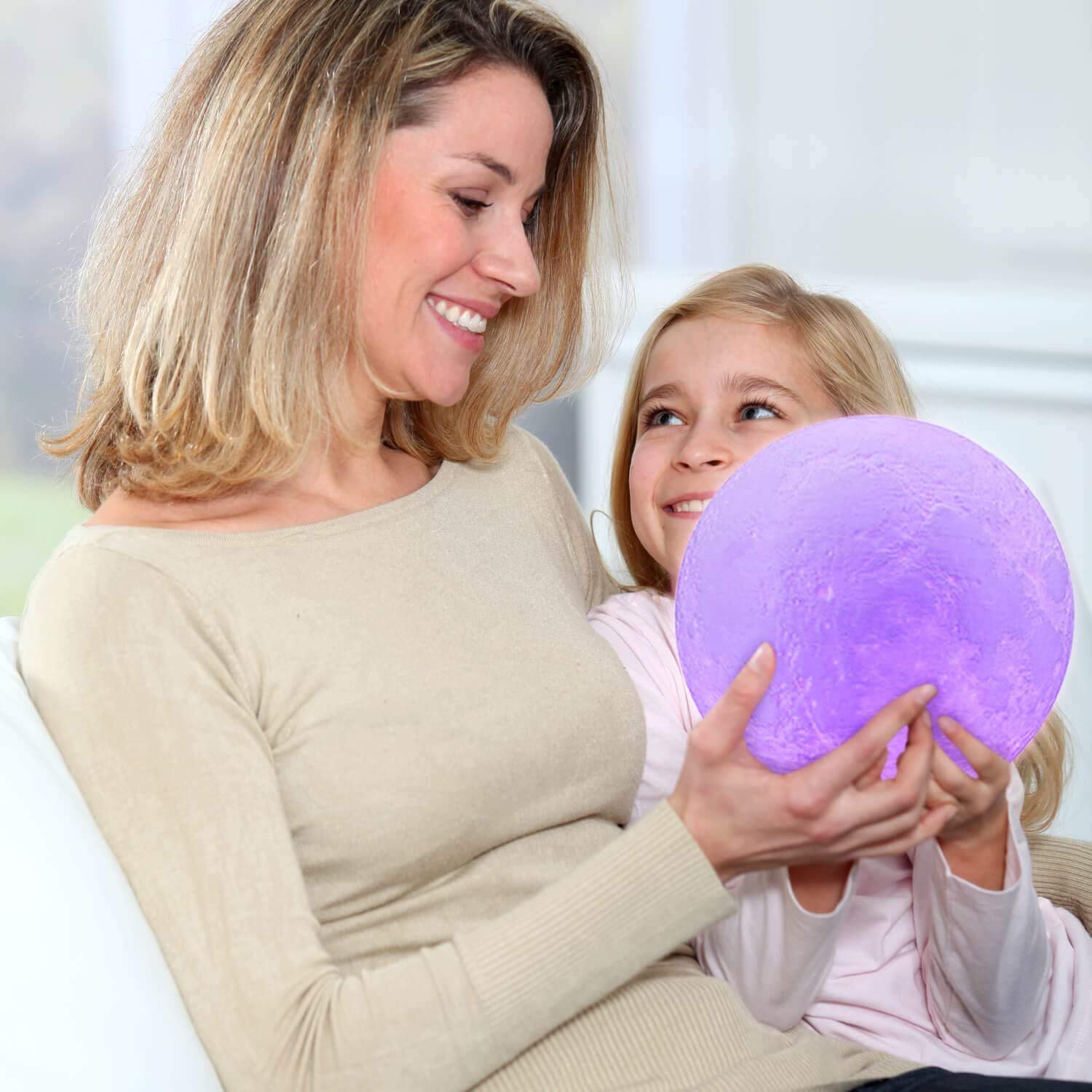 LOGROTATE Moon Lamp remote and touch control for easy color and brightness changes
