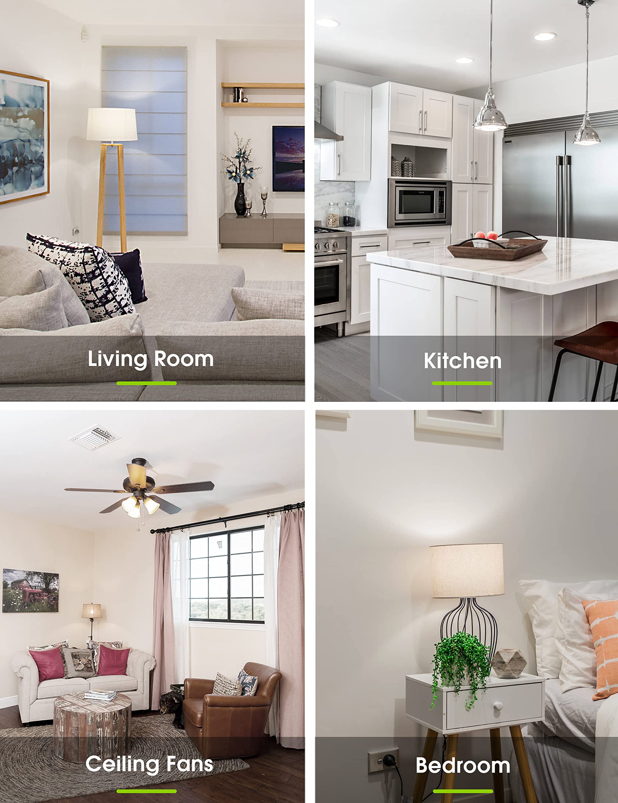 L LOHAS LED GU24 bulb installation view, twist-lock base for easy ceiling fan fit.