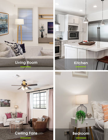 L LOHAS LED GU24 bulb installation view, twist-lock base for easy ceiling fan fit.