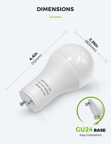 L LOHAS LED GU24 bulb in kitchen setting, bright task lighting with full coverage.