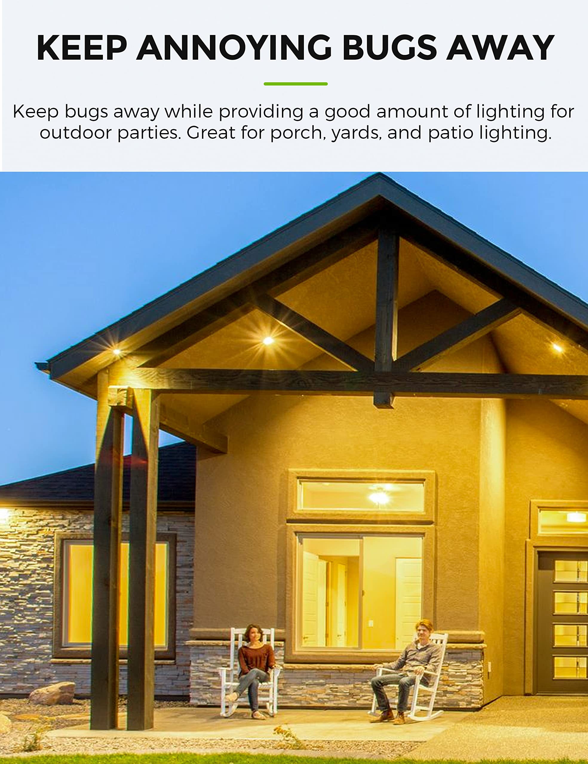 L LOHAS LED 1100 lumens warm amber light for patios and decks.