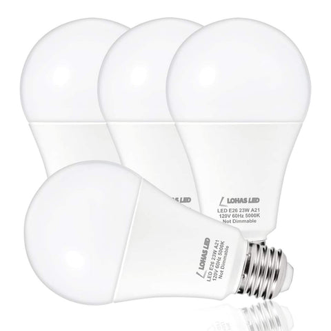 LOHAS LED A21 4-pack front view for energy-efficient home lighting