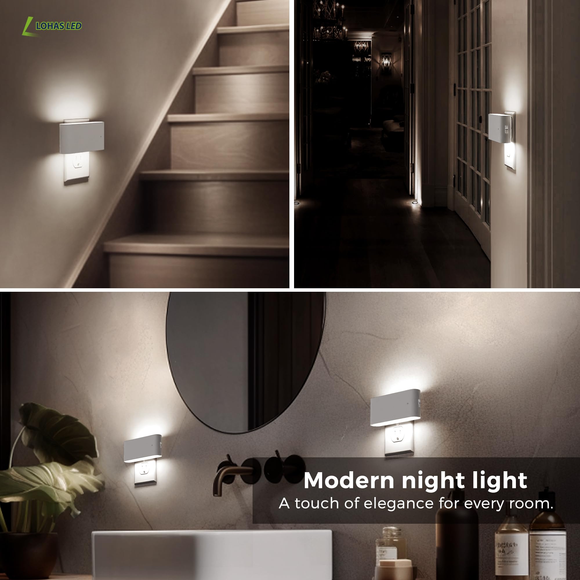 L LOHAS LED modern design night light complements living room decor