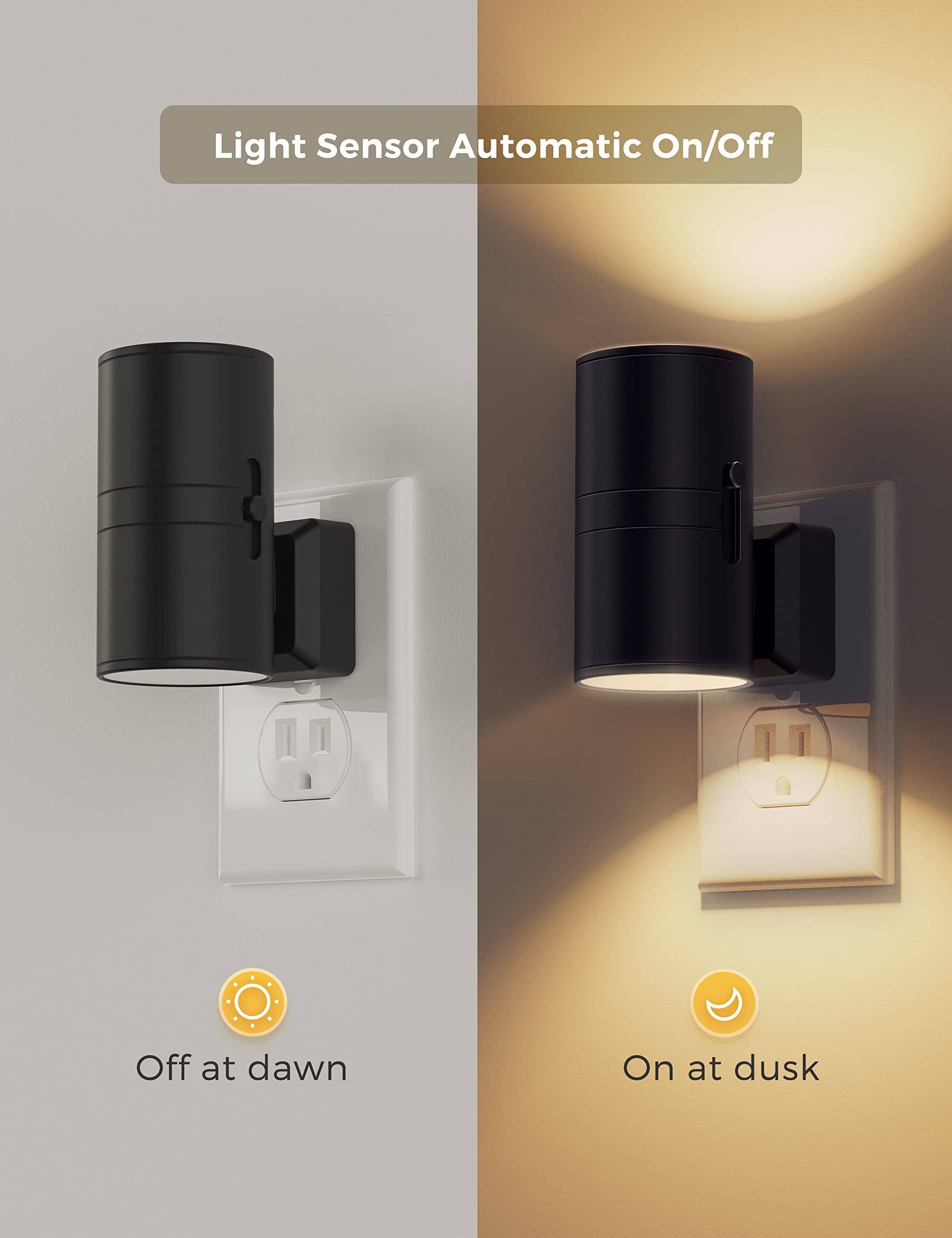 Lohas-LED night light with black shade and dimmable control for adjustable lighting.