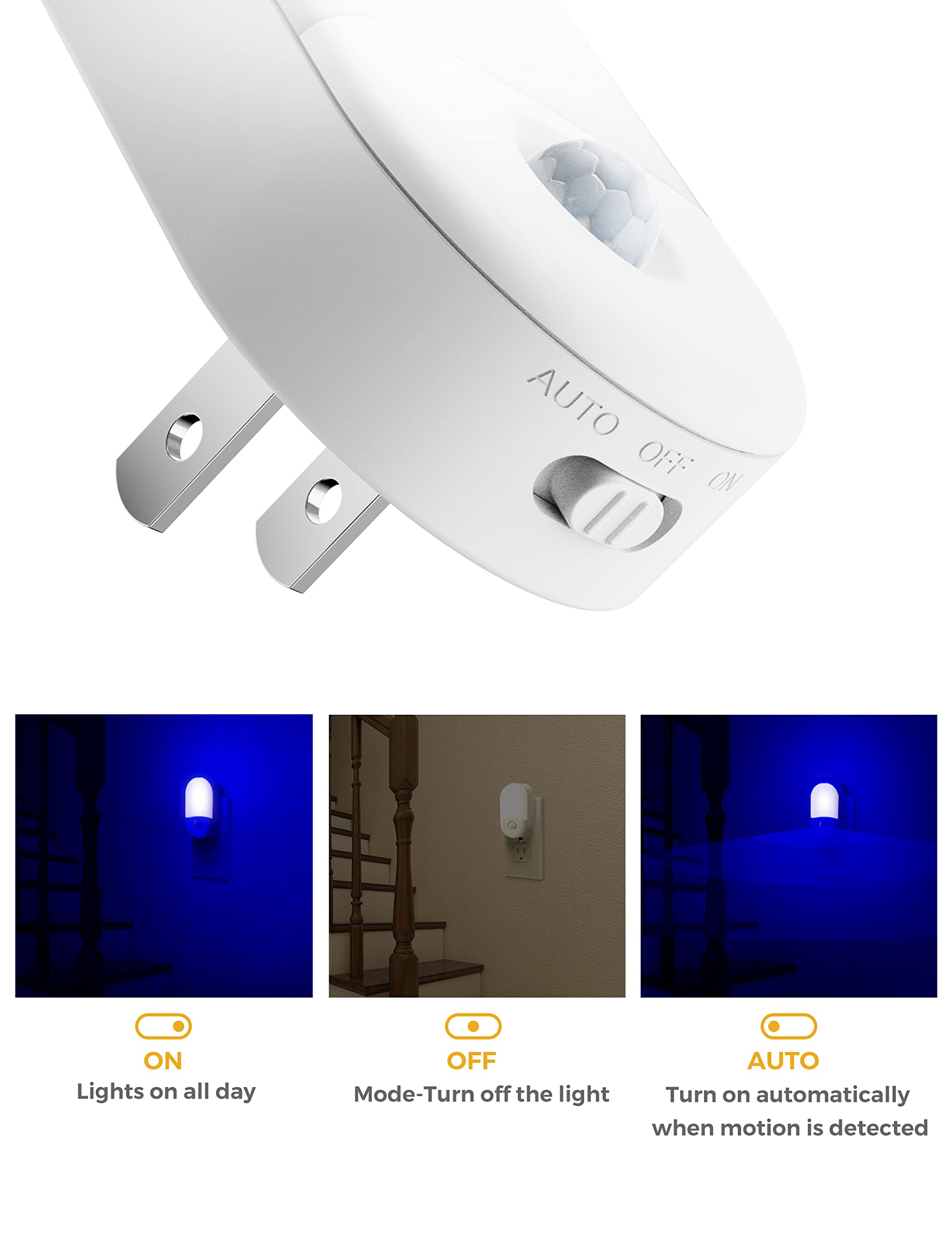 L LOHAS LED blue night light ideal for stairs, bathrooms, and bedrooms.