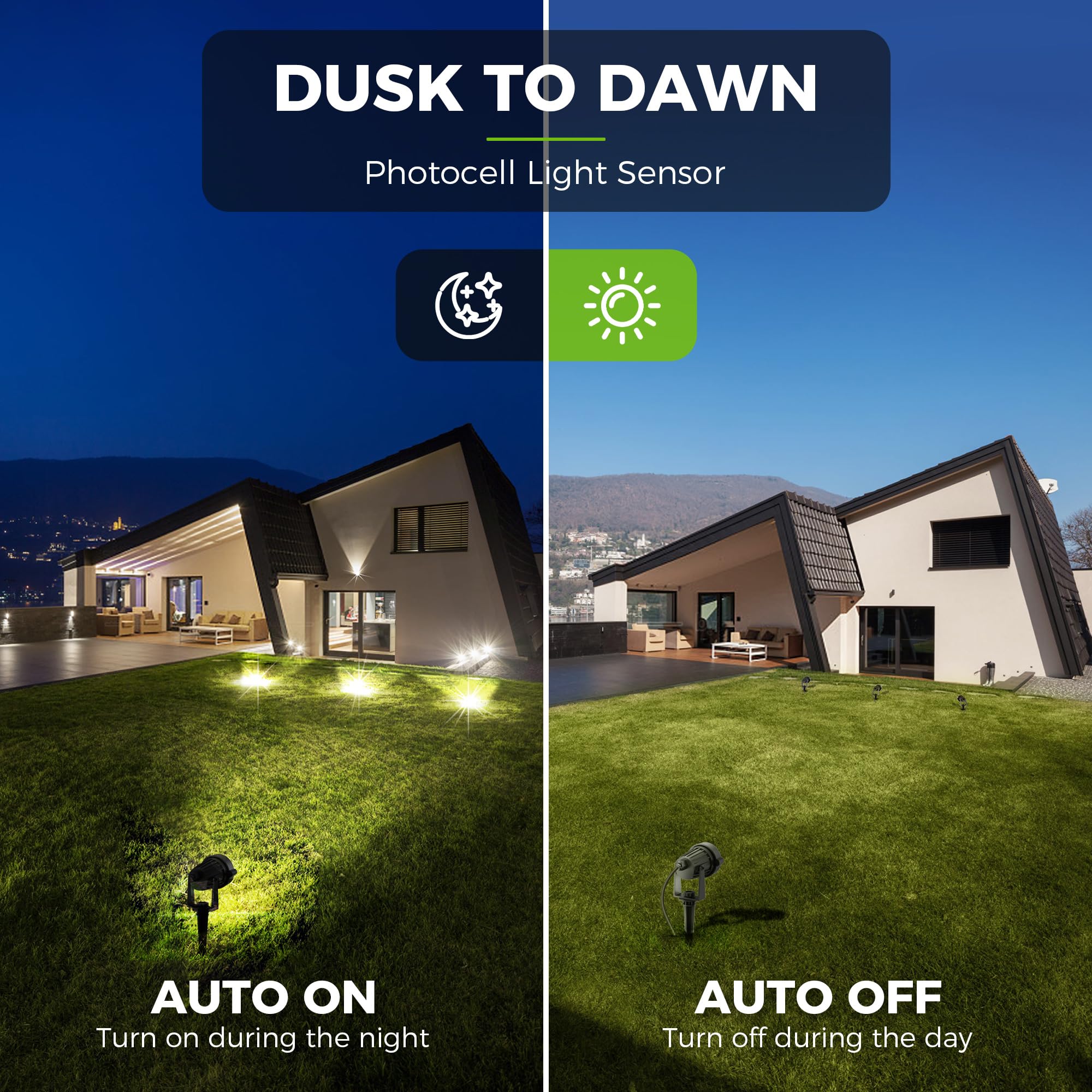 L LOHAS LED outdoor spotlight provides 450 lumens for bright garden accents