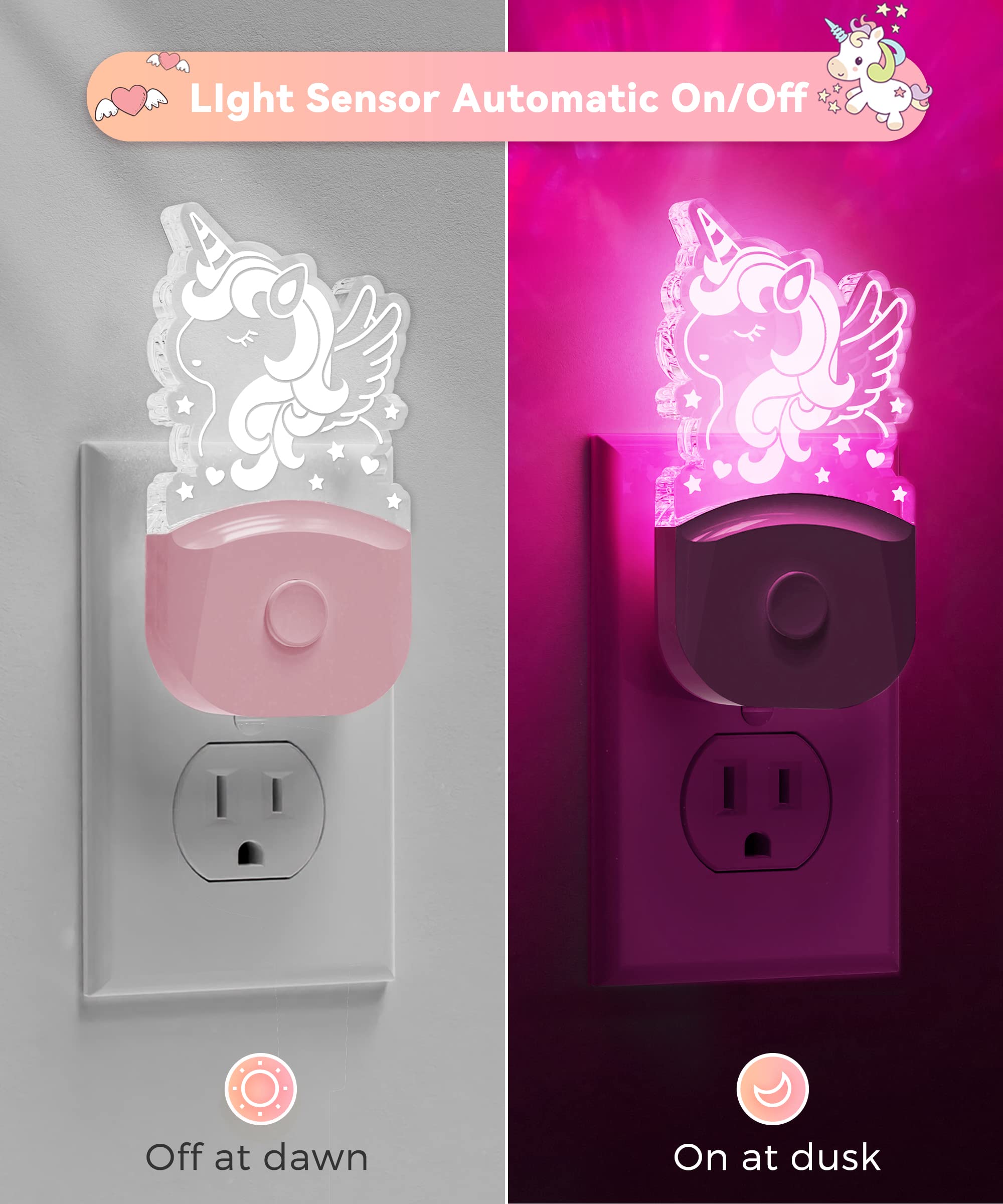 L LOHAS LED night light showing color options for kids' room