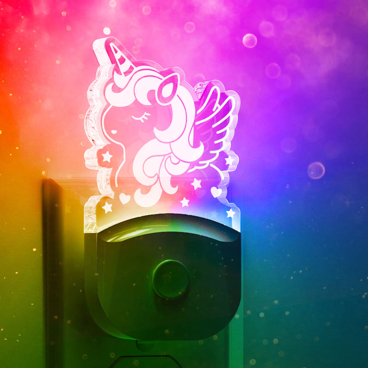 L LOHAS LED horse night light for kids in closeup view, acrylic safety