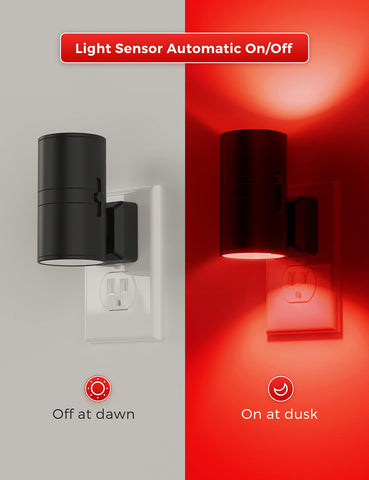 L LOHAS LED red night light on wall socket emits a gentle glow for bedtime