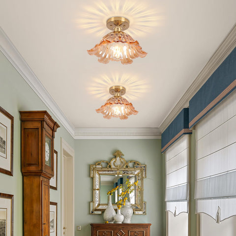 Loiogohot green vintage ceiling light suits bedrooms and porches.