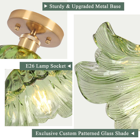 Loiogohot hallway vintage ceiling light with textured shade and metal base.