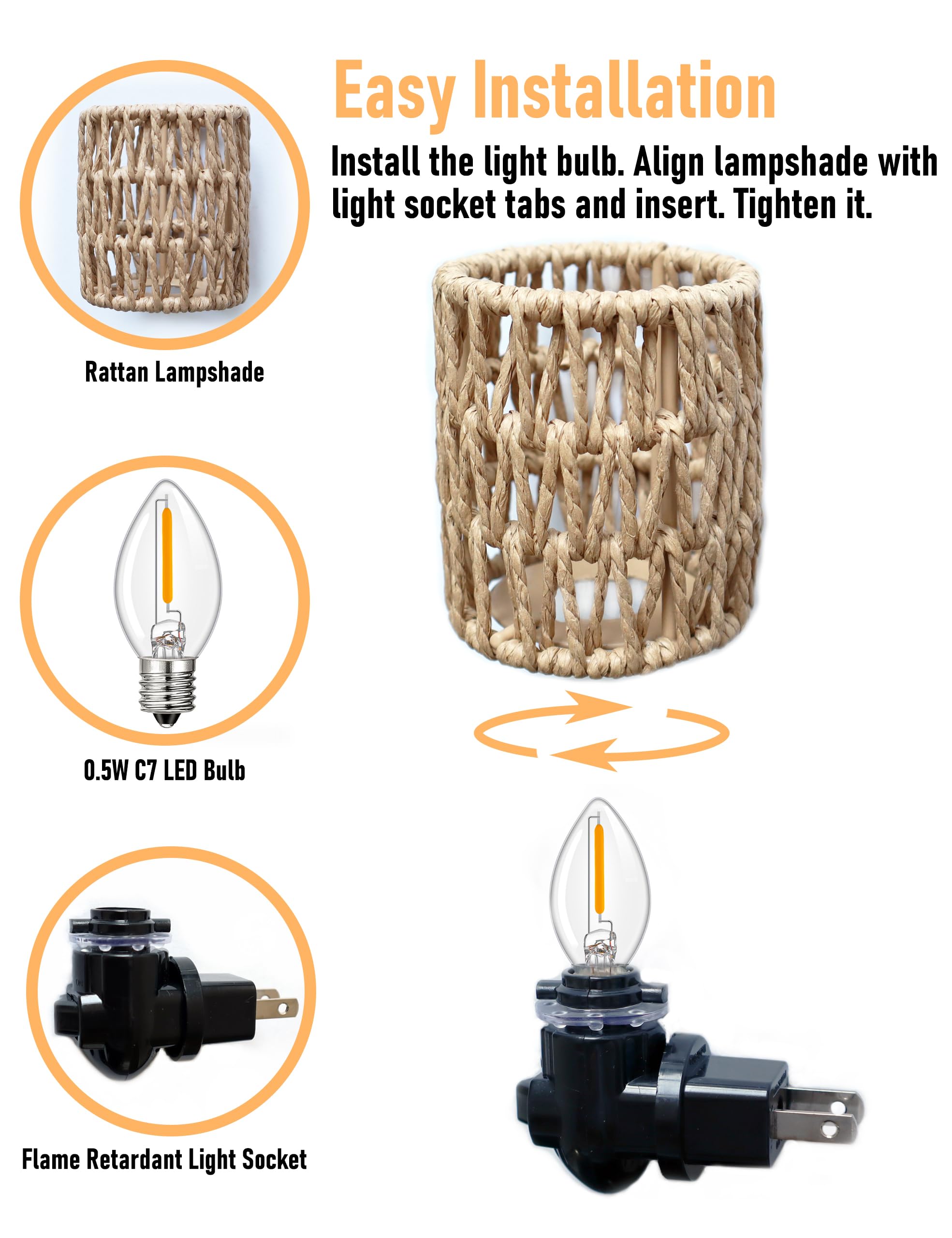 LOIWON replaceable E12 bulb compatibility supports long-lasting glow.