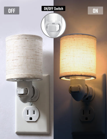 LOIWON two-pack plug-in night lights ideal for bedrooms and nurseries.