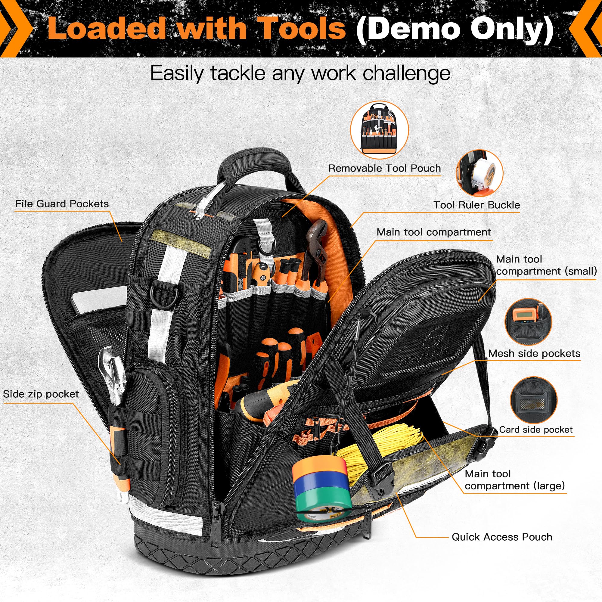Lokass 1680D fabric close-up shows durable, wear-resistant construction