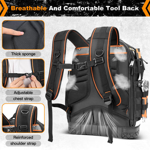 Lokass backpack with built-in 3-digit lock guards tools