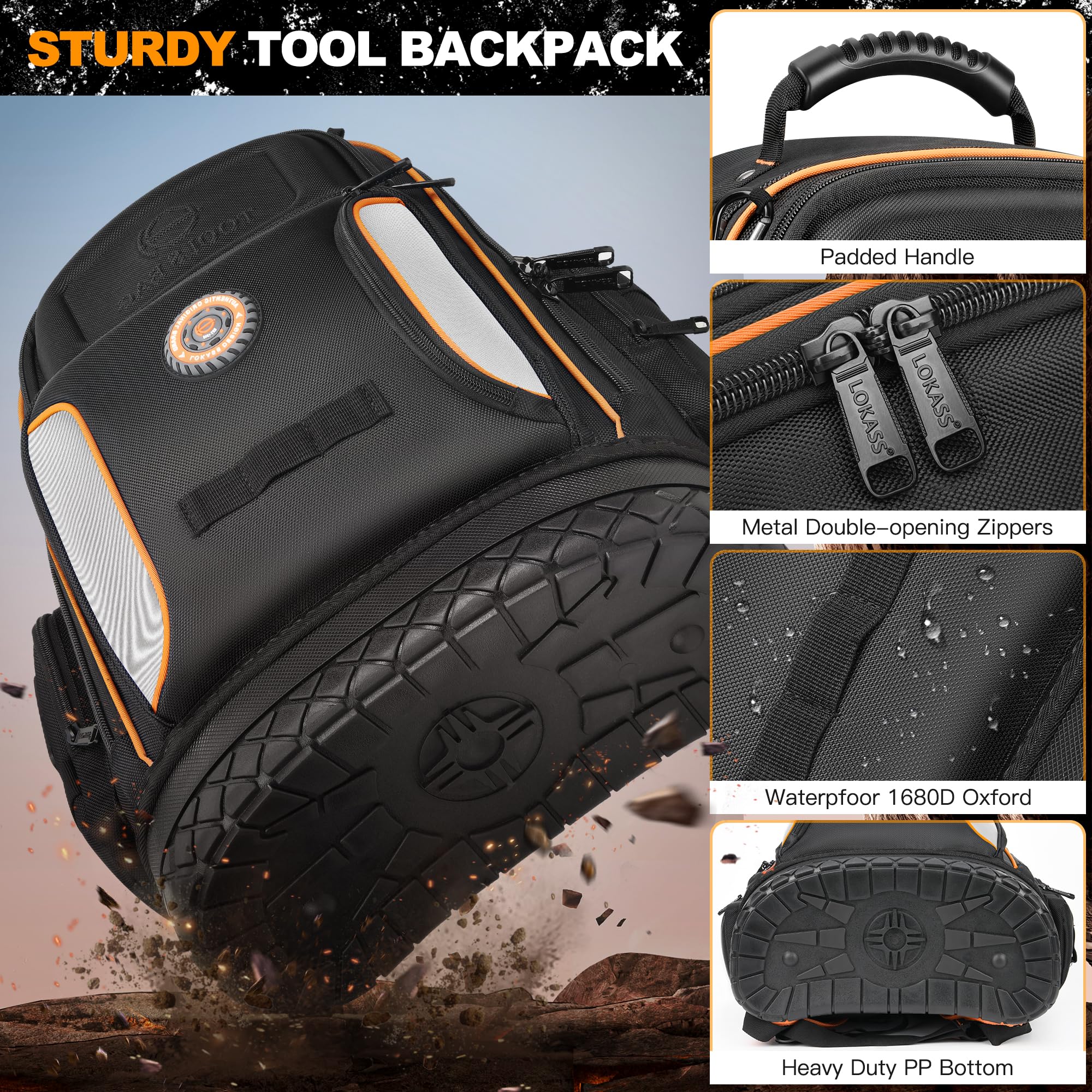 LOKASS 1680D material delivers rugged durability on harsh job sites