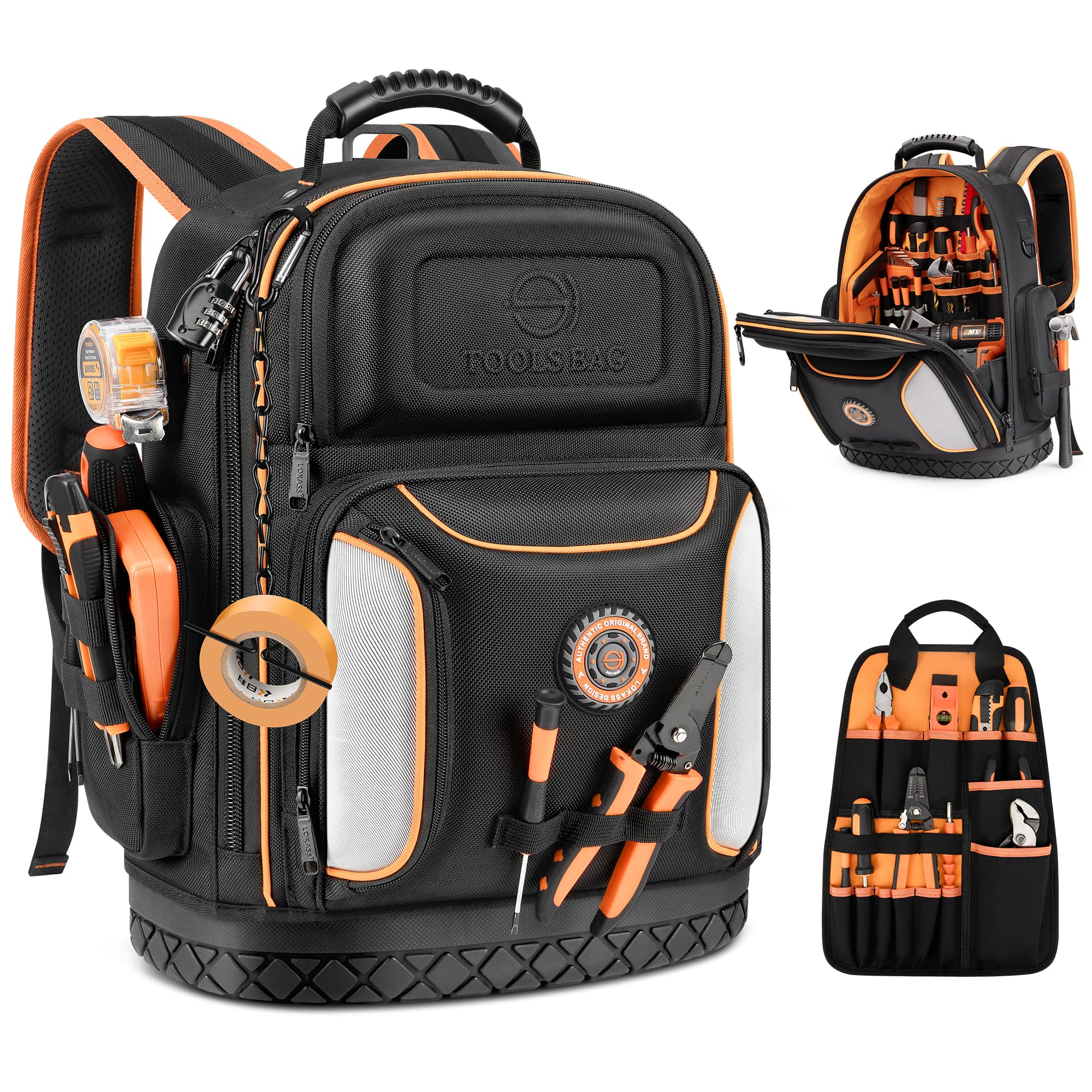 LOKASS Tool Bag Backpack with 75 pockets for organized tool storage