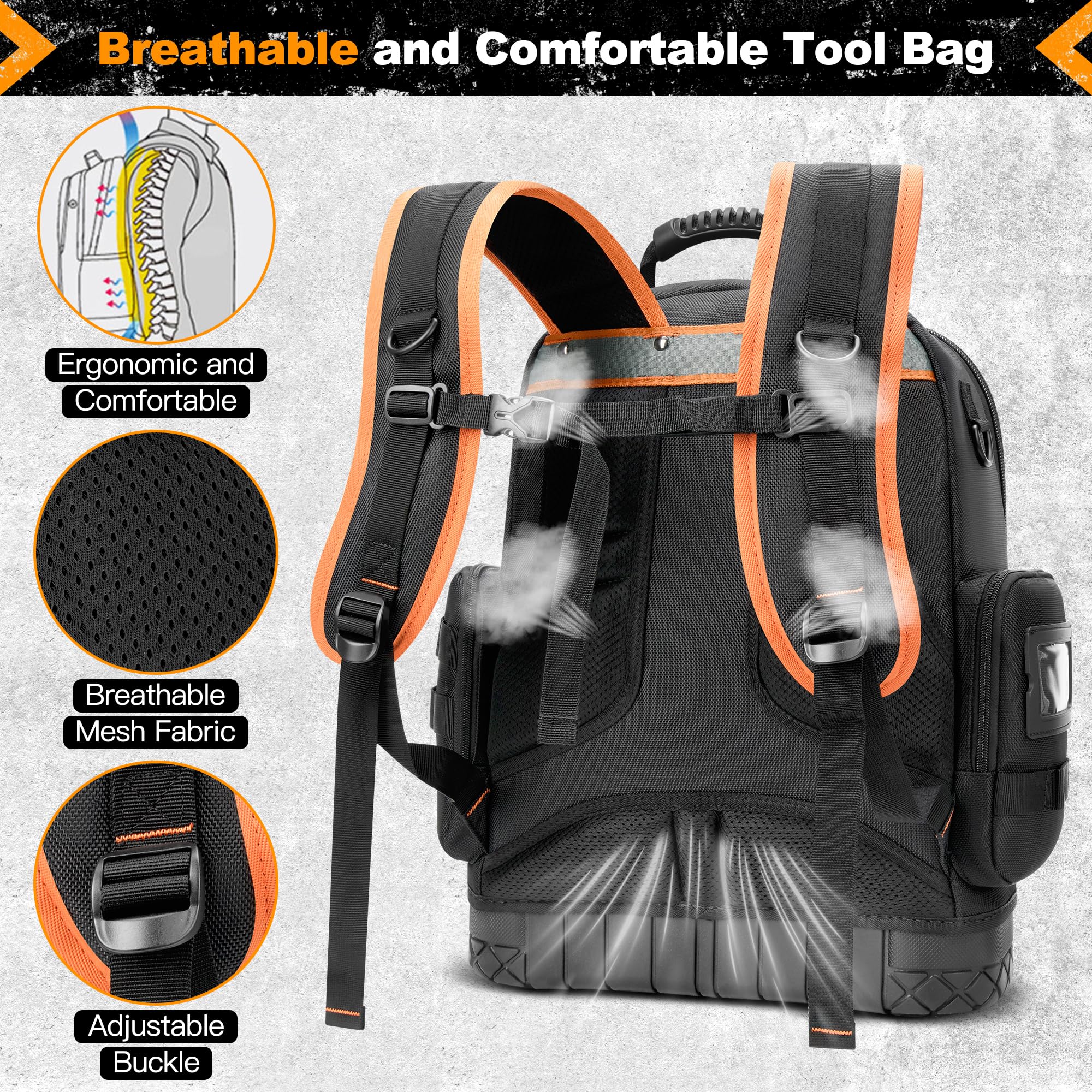 LOKASS tool bag pull-out storage for easy reach of frequently used tools
