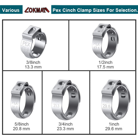 LOKMAN 3/4 inch PEX clamps designed for reliable connections