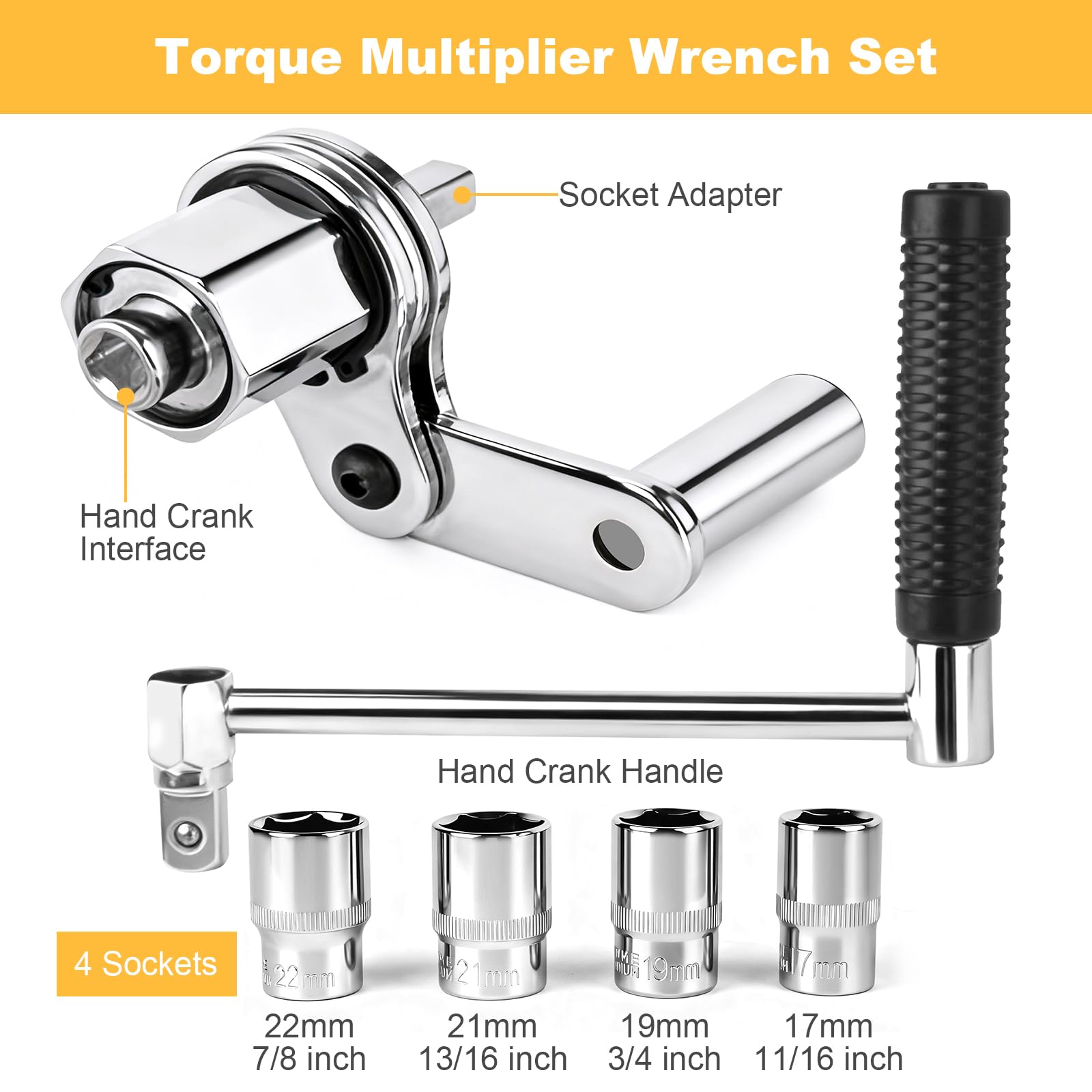 Loksun gear ratio 1:16 leverage helps tackle heavy-duty nut removal.