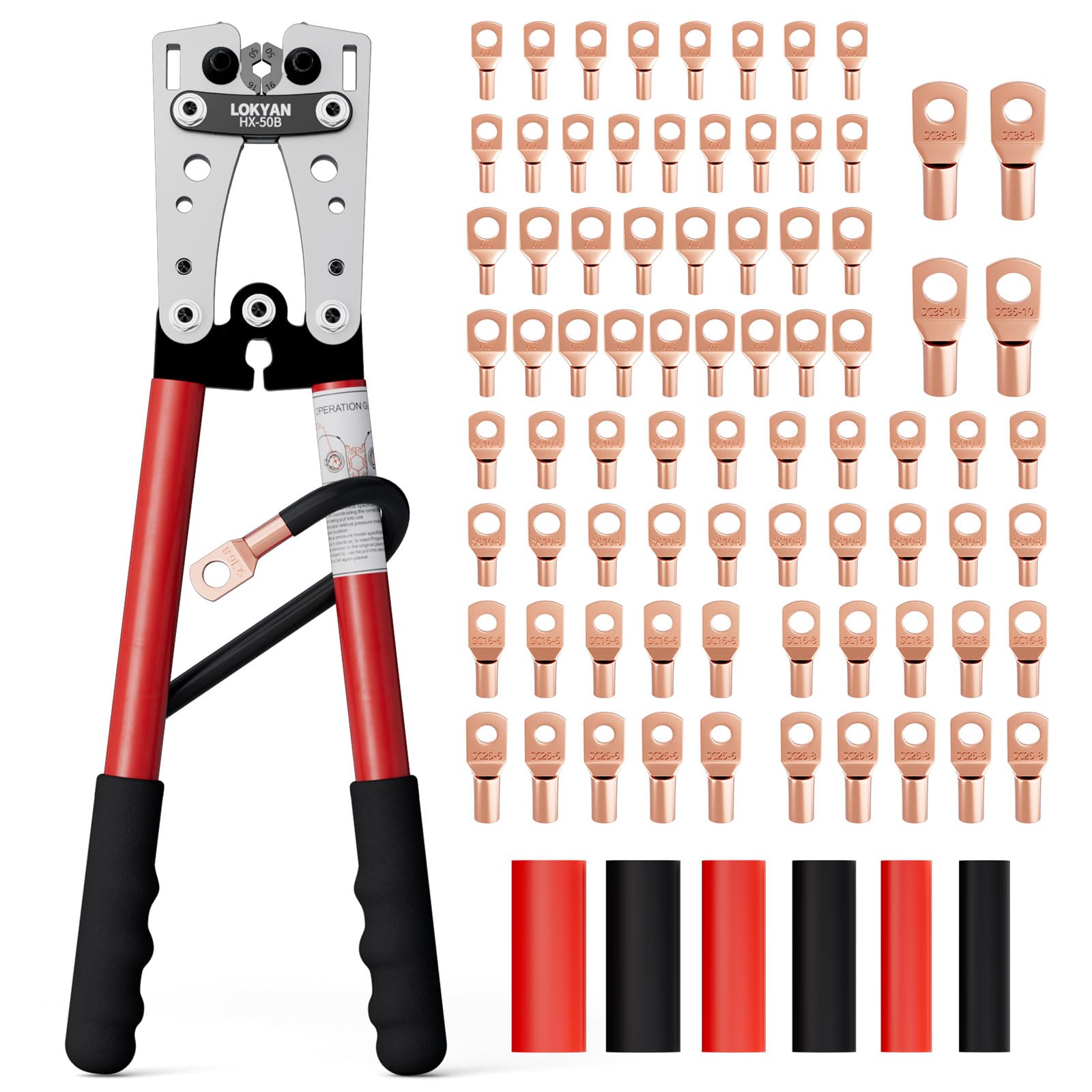 LOKYAN battery cable lug crimping tool for secure automotive connections