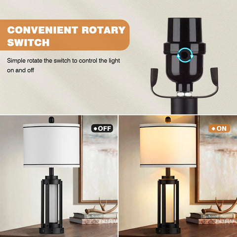 Lolikit bedside lamps with two independent switches for easy control