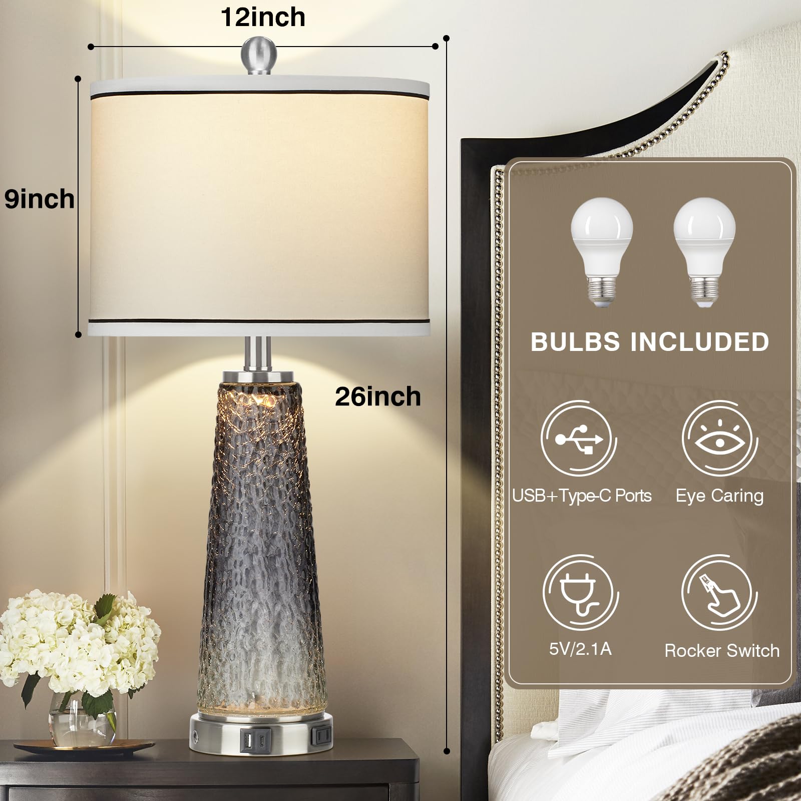 Lolokit 6W LED bulbs included delivering bright, flicker-free illumination.