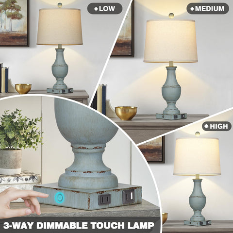 Lolokit linen shade rustic lamp adds vintage texture to interiors.