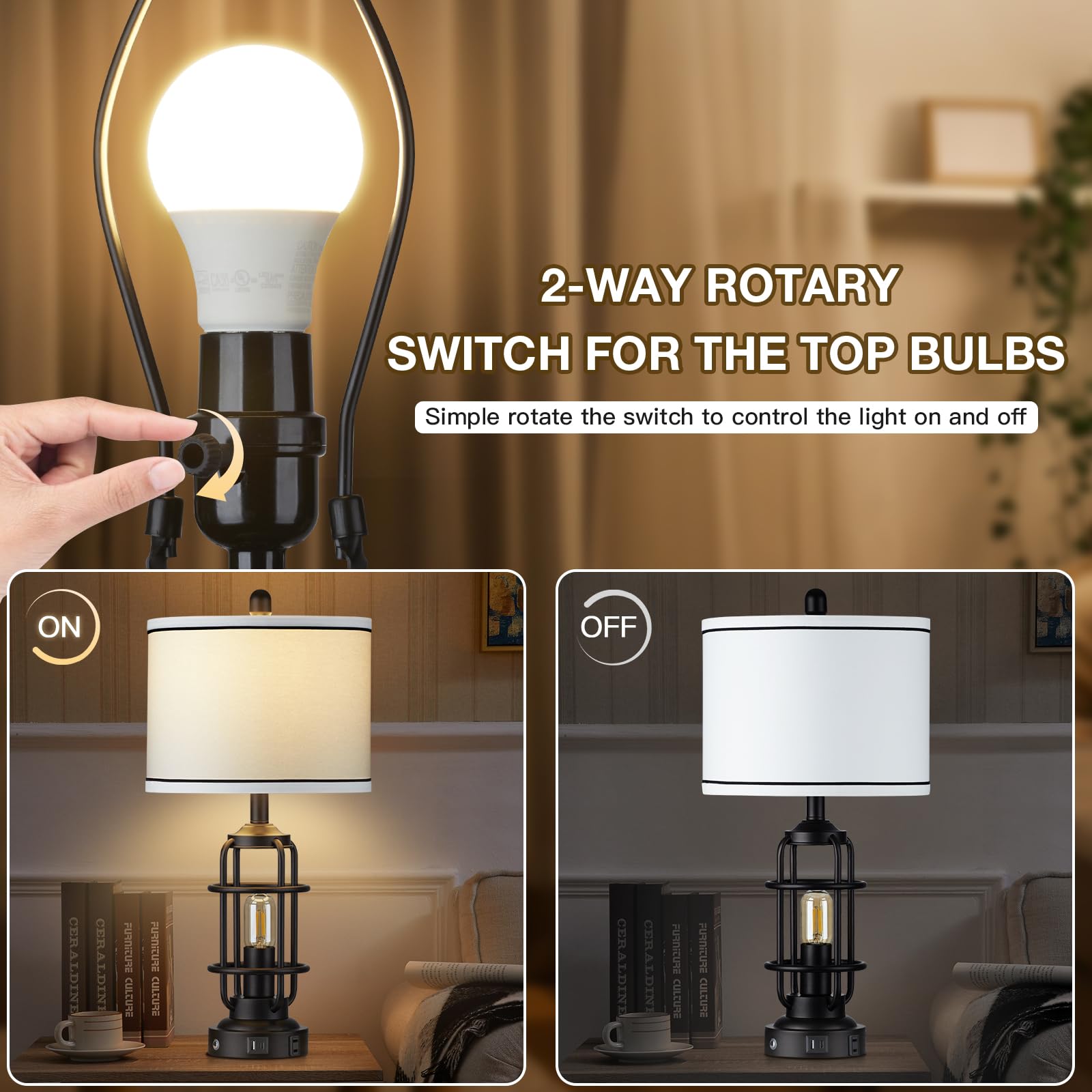 Lolokit included LED bulbs provide warm, steady light with long life
