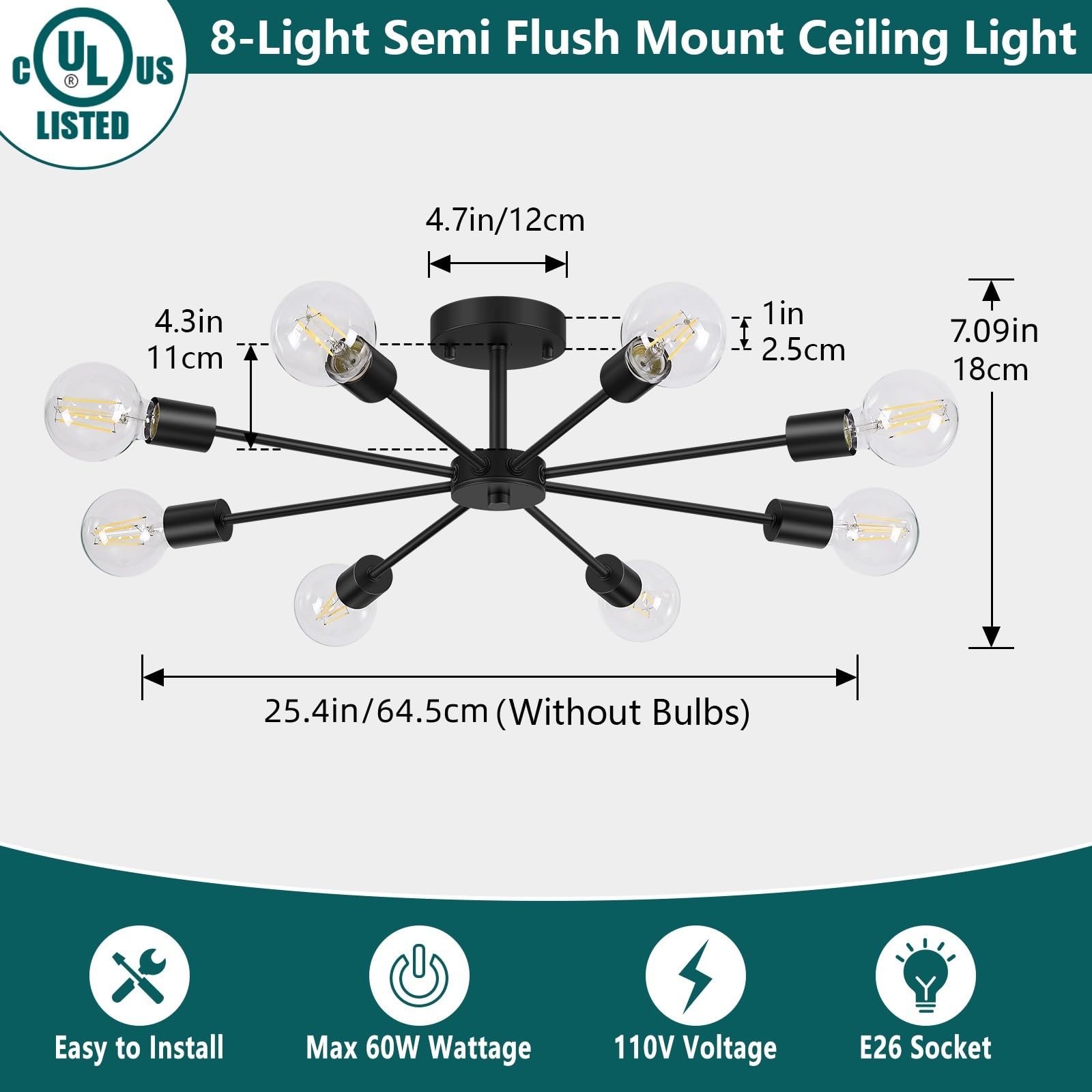 Lomoky e26-base dimmable light—flexible brightness with compatible dimmer switches.