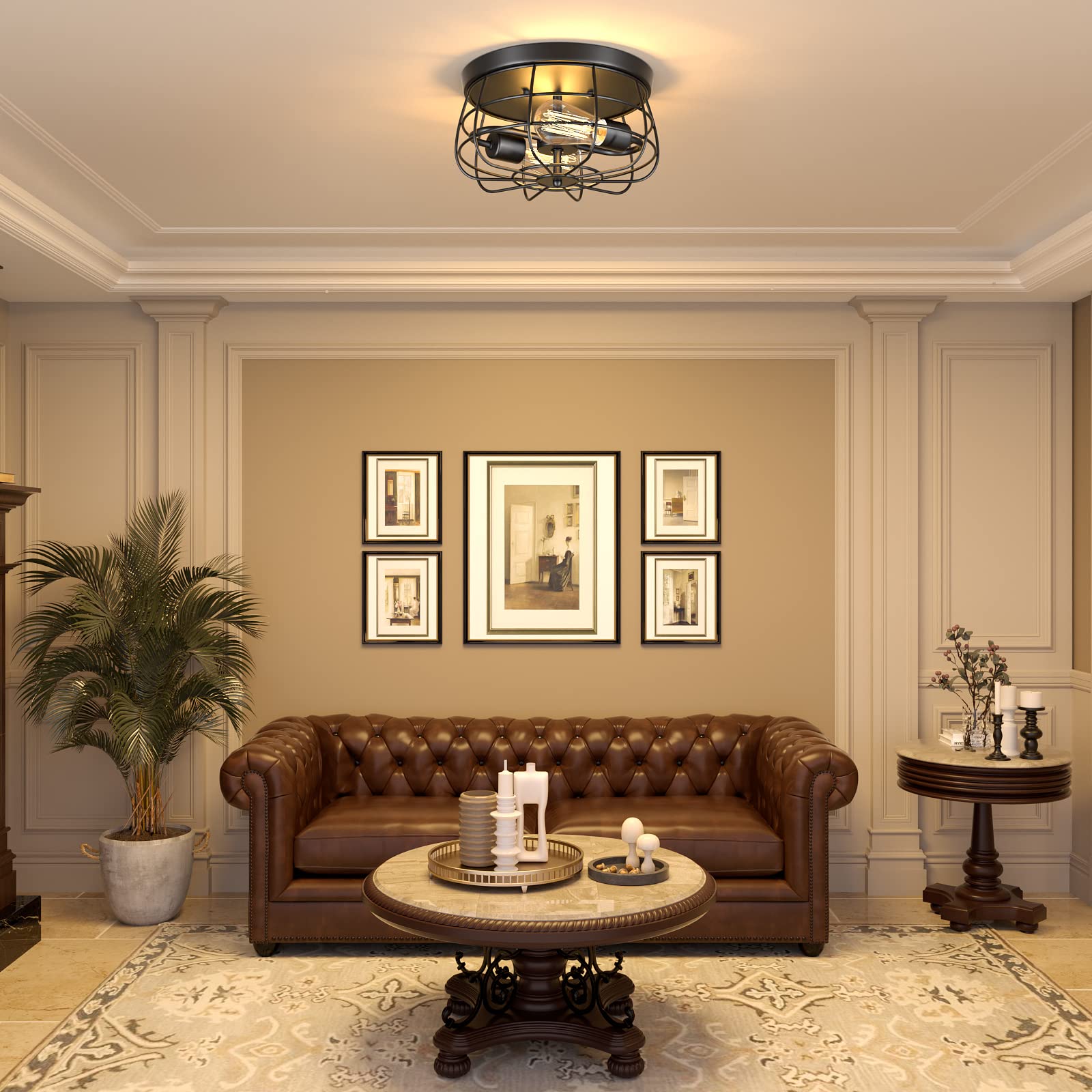 Lomoky easy-install vintage ceiling light with included mounting hardware.
