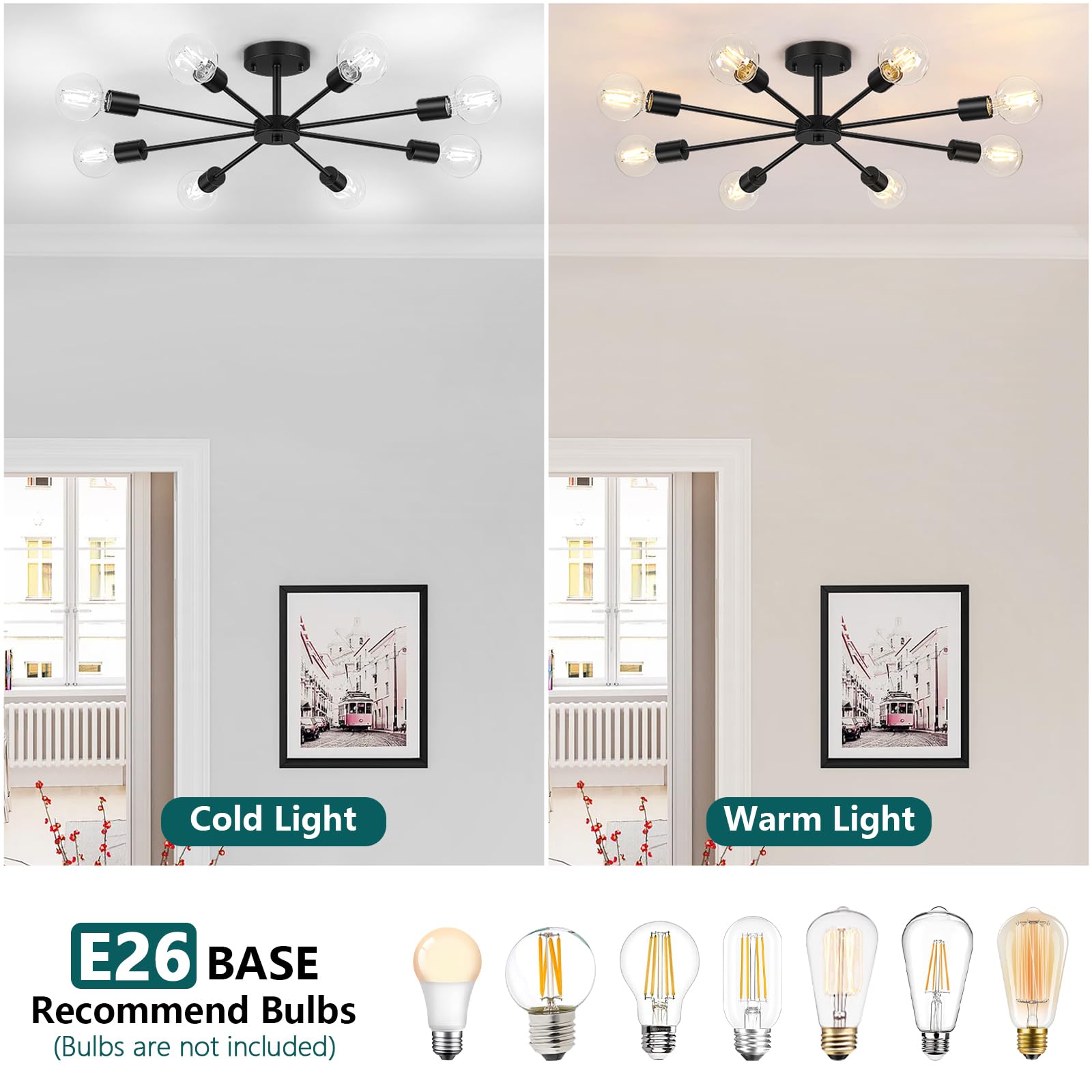 Lomoky semi-flush mount—easy ceiling installation for kitchens and hallways.