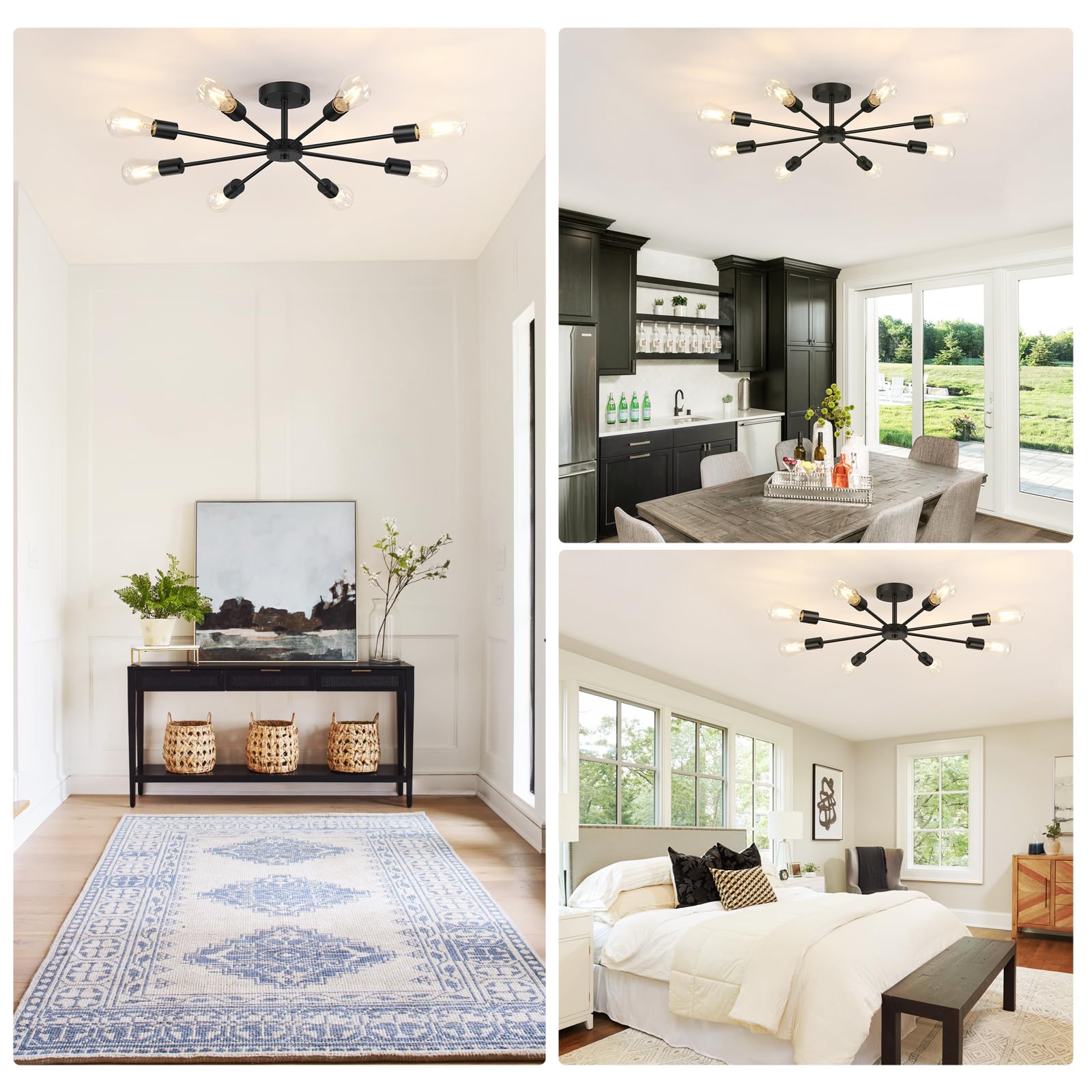 Lomoky sputnik light—versatile decor for living rooms, bedrooms, and cafes.
