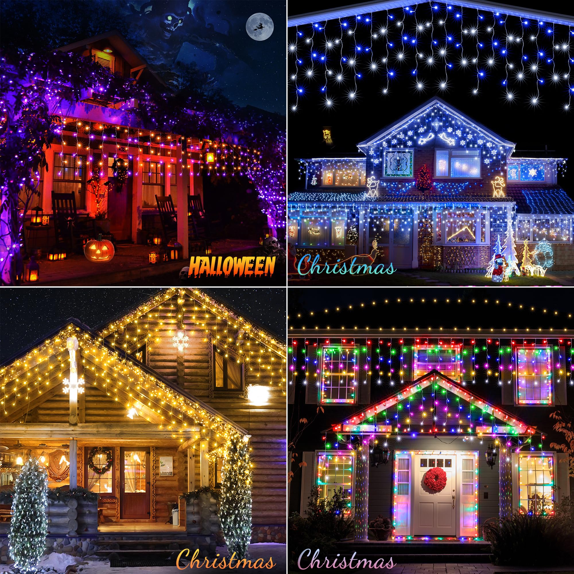 Lomotech color-changing icicle lights offer multiple color options and dynamic modes