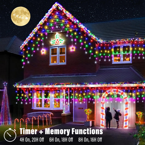Lomotech IP44 waterproof icicle lights withstand rain and snow