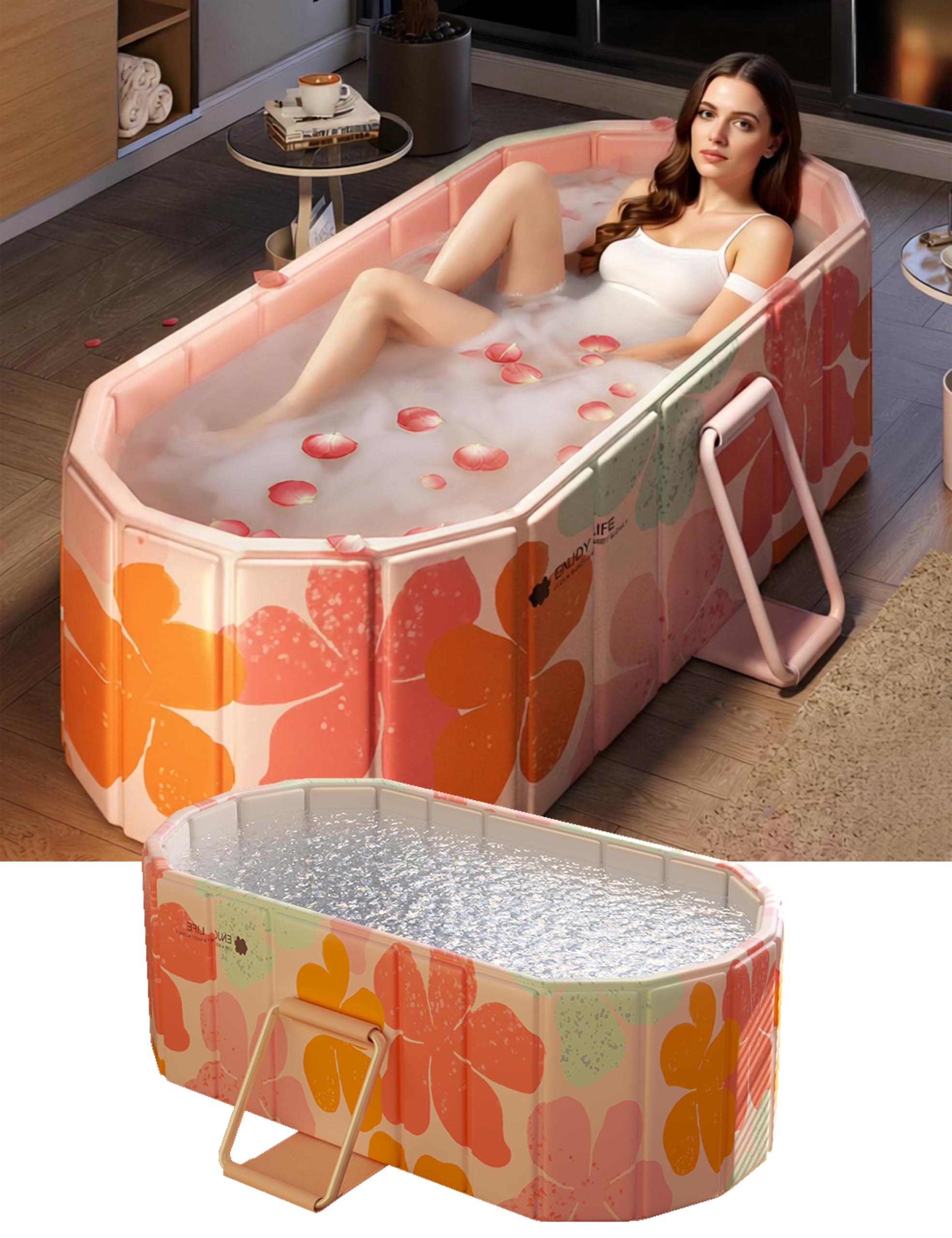 LoMoTive foldable bathtub setup for quick, comfortable soaking at home
